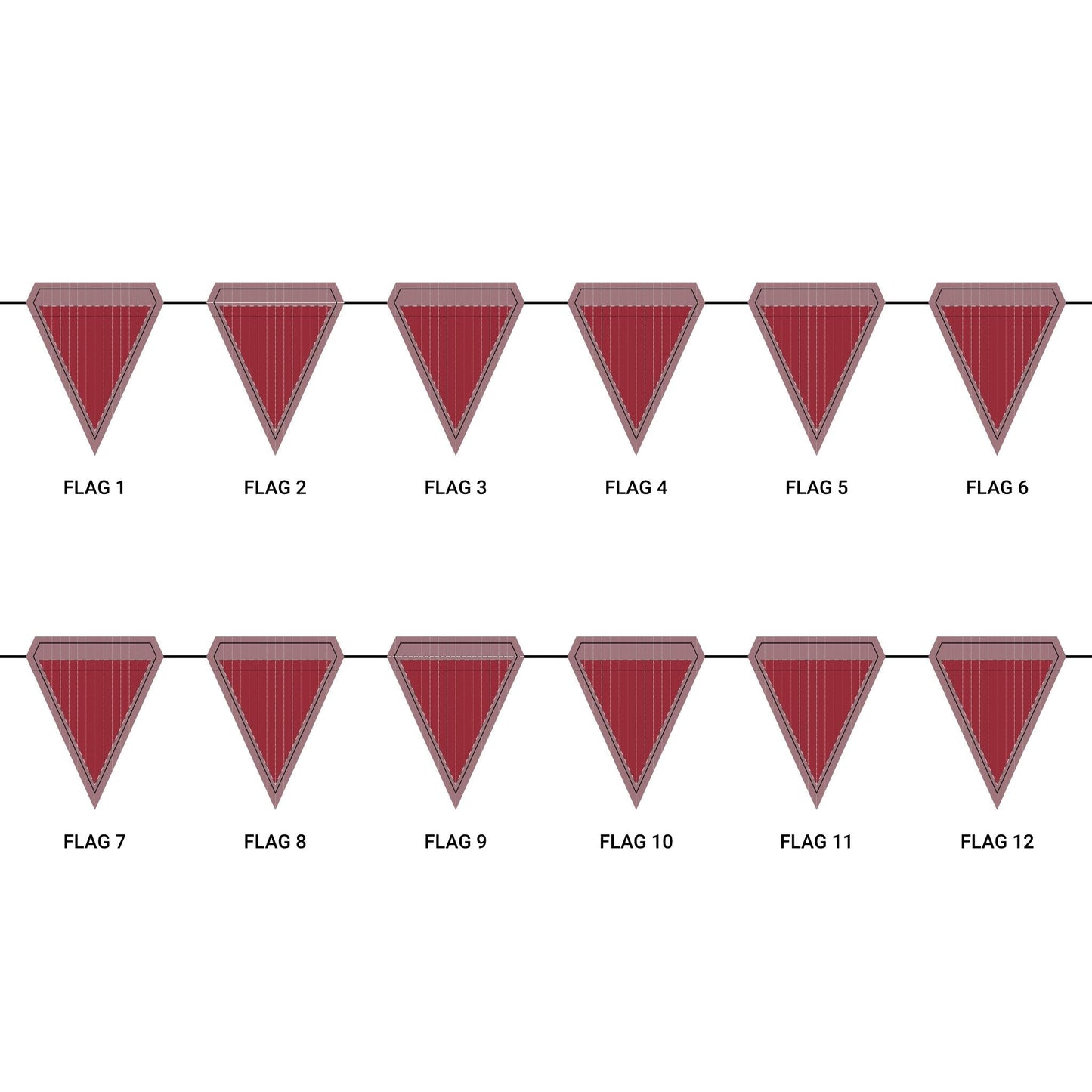 Flag Garland | Maroon & White | Pinstripe