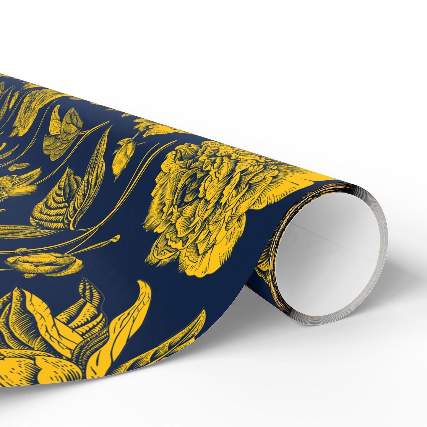 Gift Wrap | Yellow & Blue | Peony