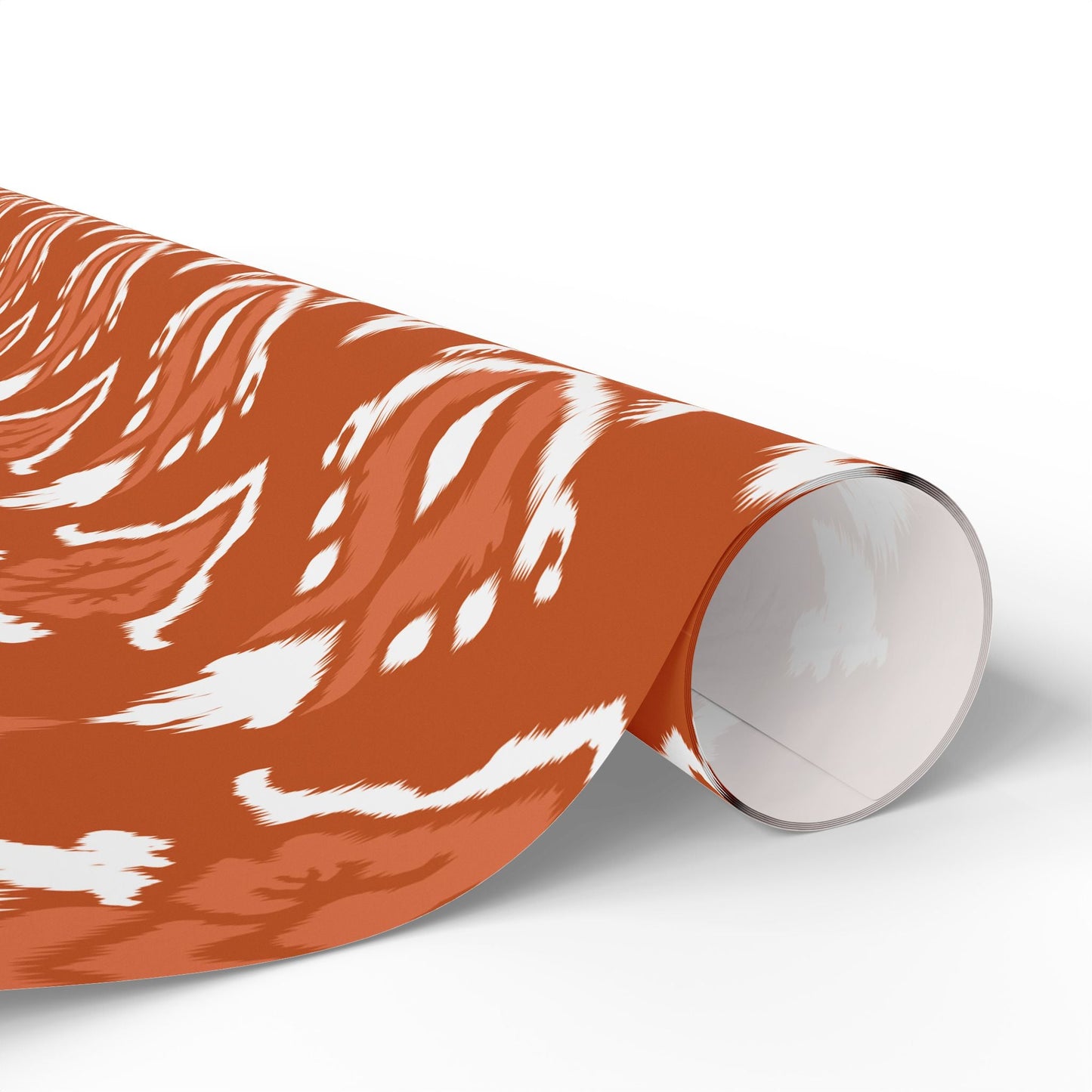 Gift Wrap | Dark Orange & White | Ikat