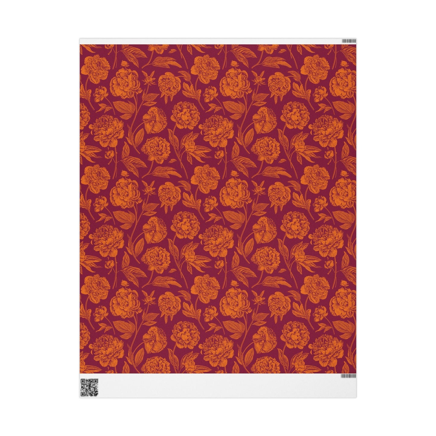 Gift Wrap | Maroon & Orange | Peony