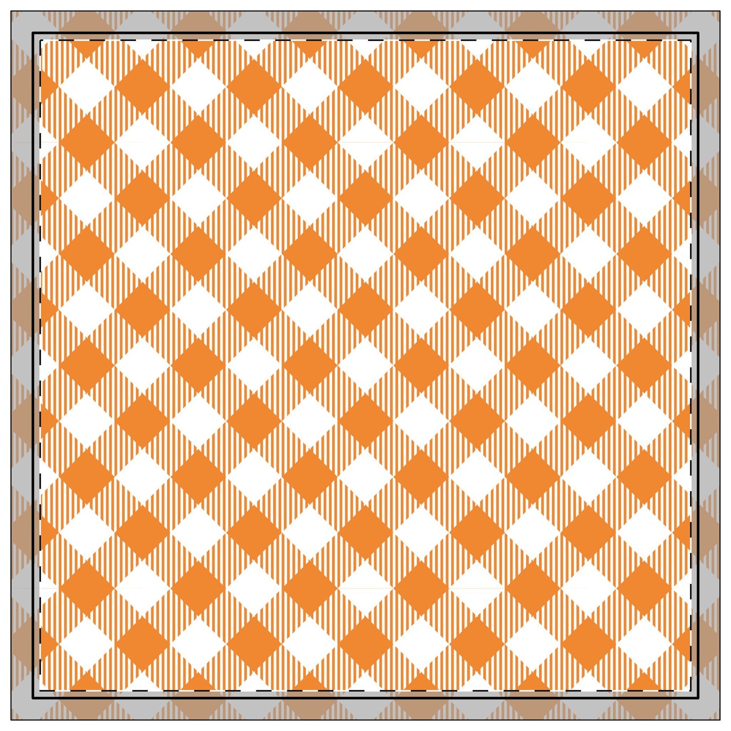 Napkin 4-set | Orange & White | Gingham