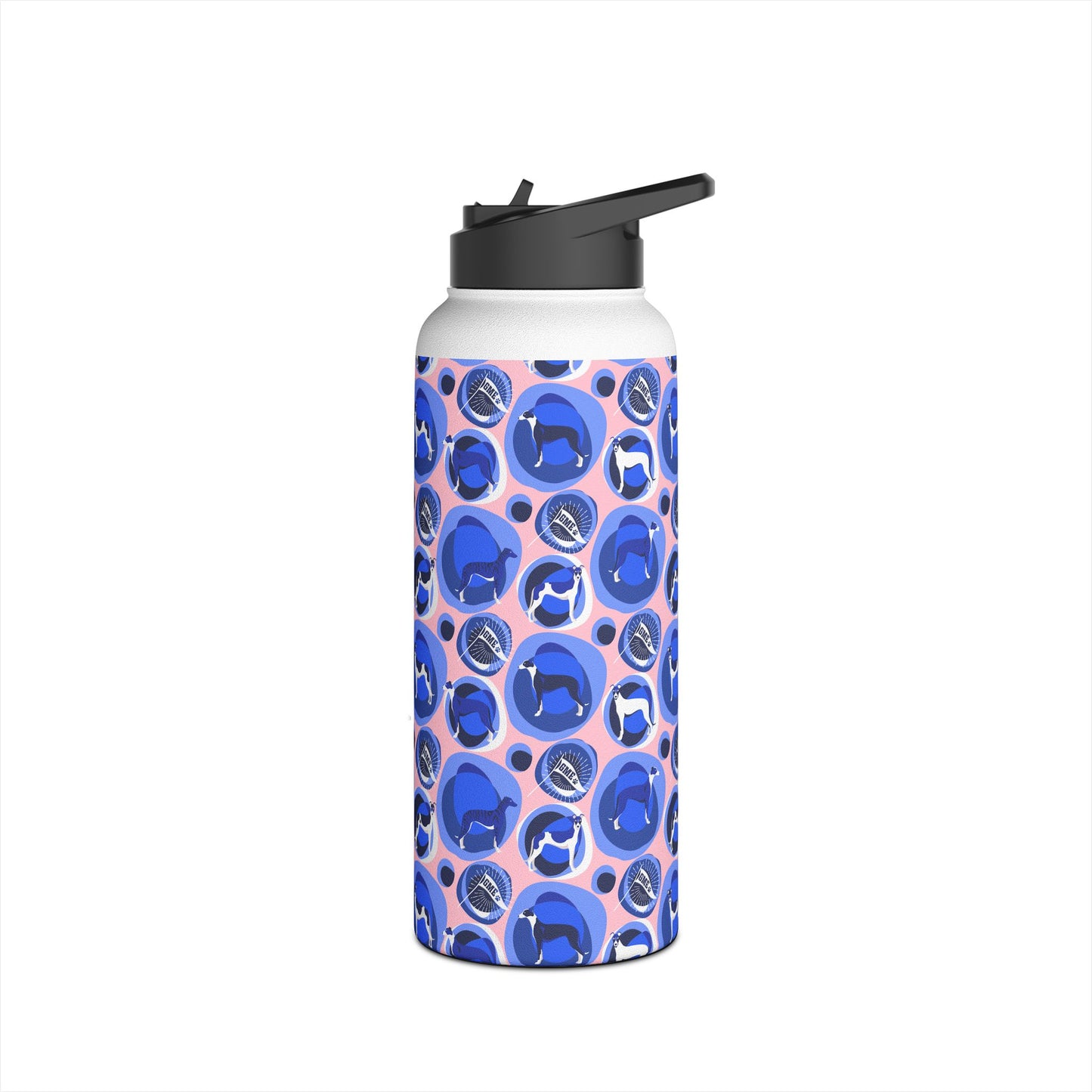 Insulated Water Bottle | Greyhounds | Pink Bubbles