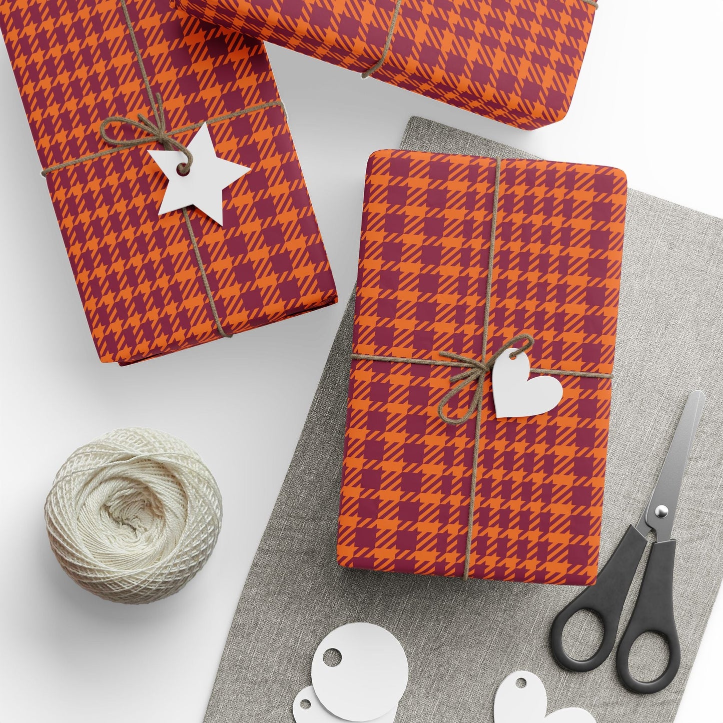 Gift Wrap | Maroon & Orange | Tweed