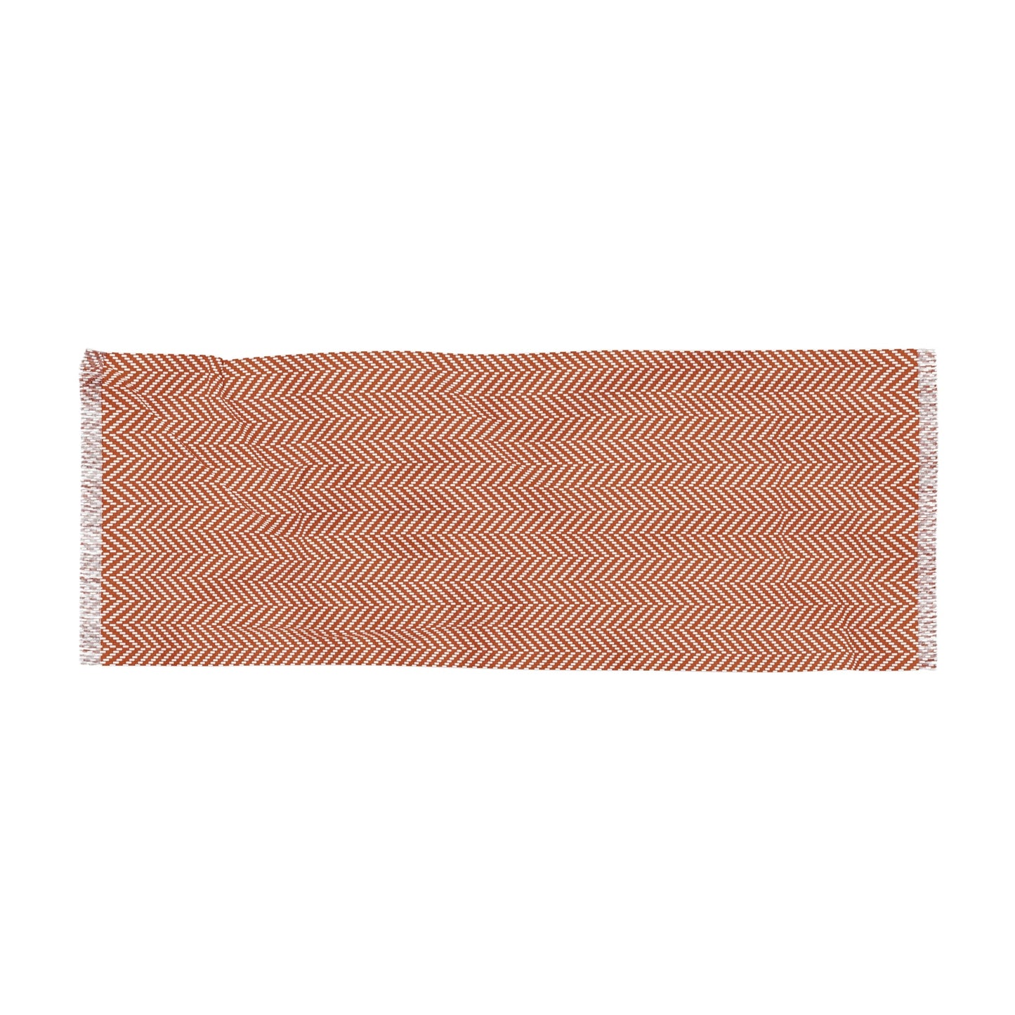 Scarf | Dark Orange & White | Herringbone