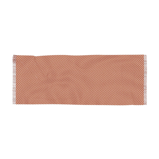 Scarf | Dark Orange & White | Herringbone