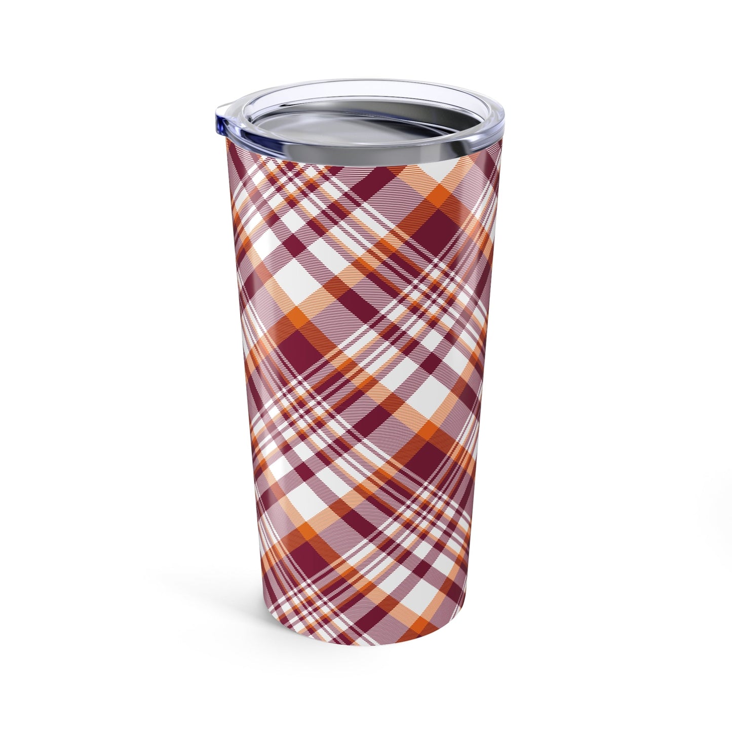 Tumbler | Maroon & Orange | Tartan