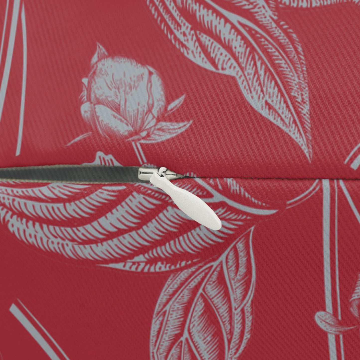 Pillow | Red & Gray | Peony