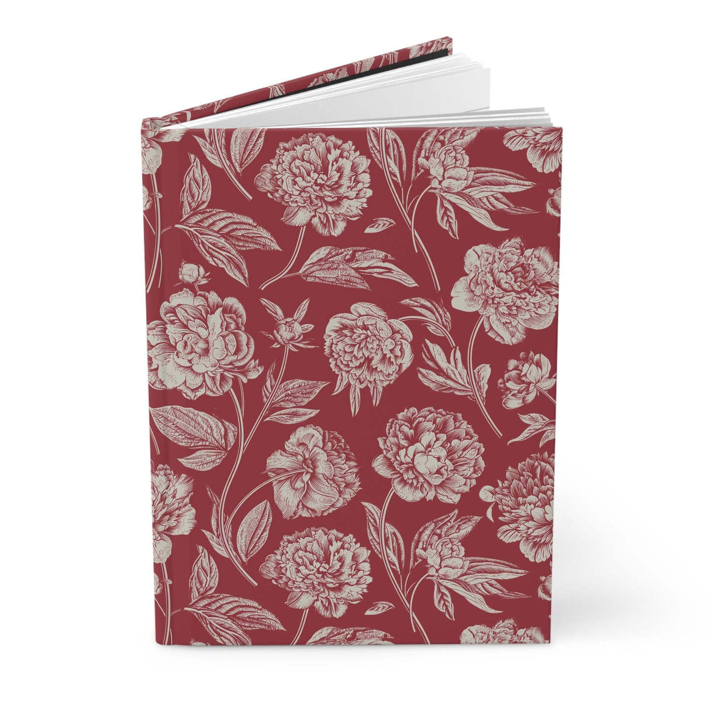 Hardcover Journal | Maroon & White | Peony