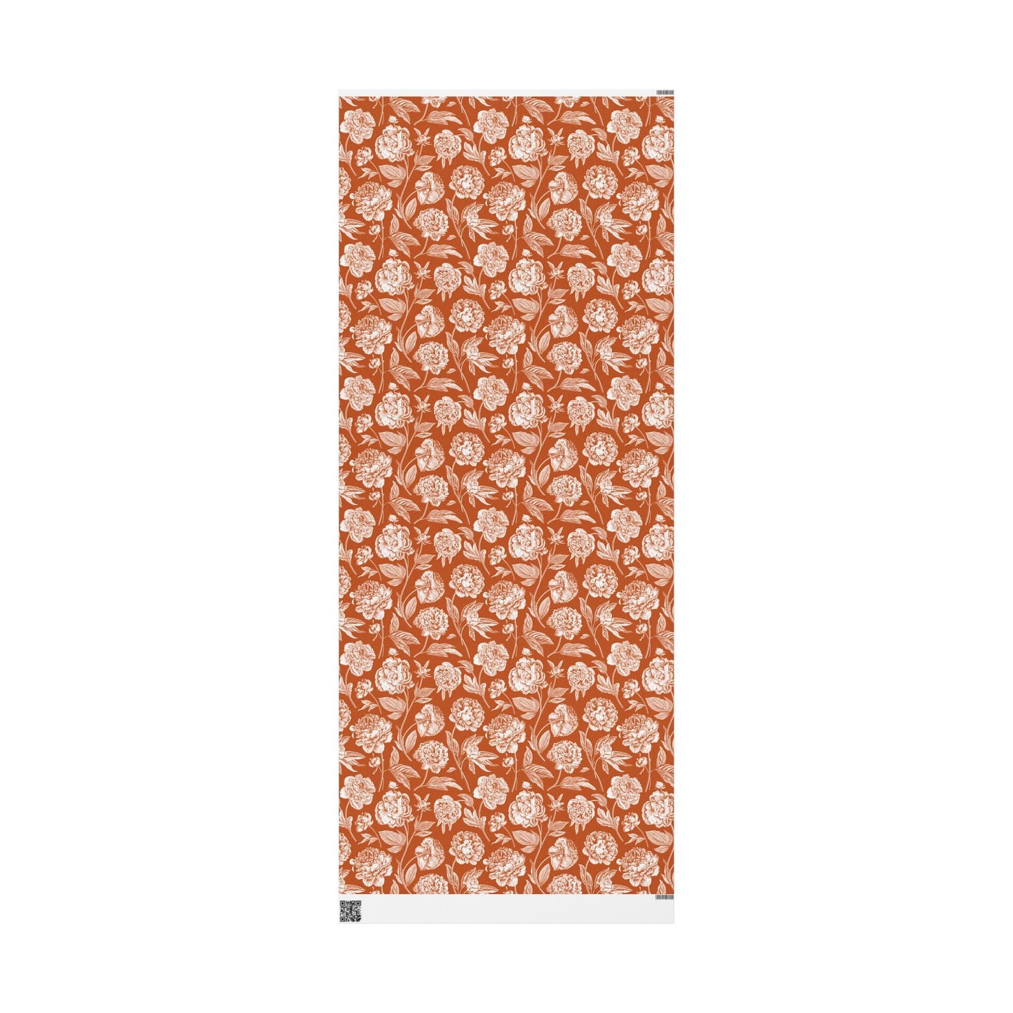 Gift Wrap | Dark Orange & White | Peony