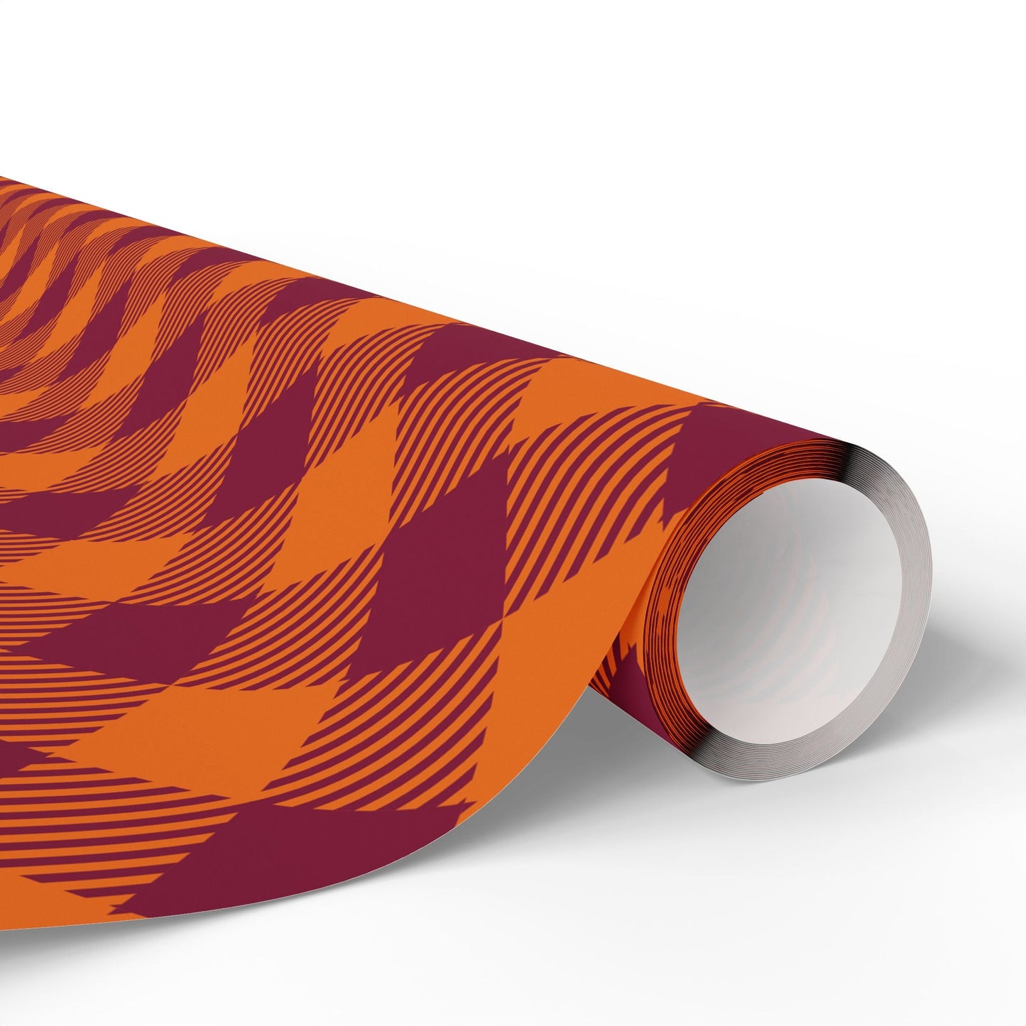 Gift Wrap | Maroon & Orange | Gingham