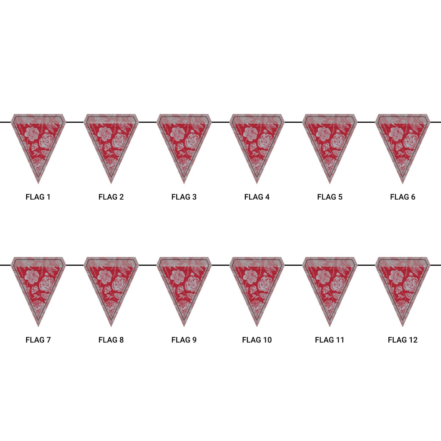 Flag Garland | Red & Gray | Peony