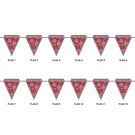 Flag Garland | Red & Gray | Peony