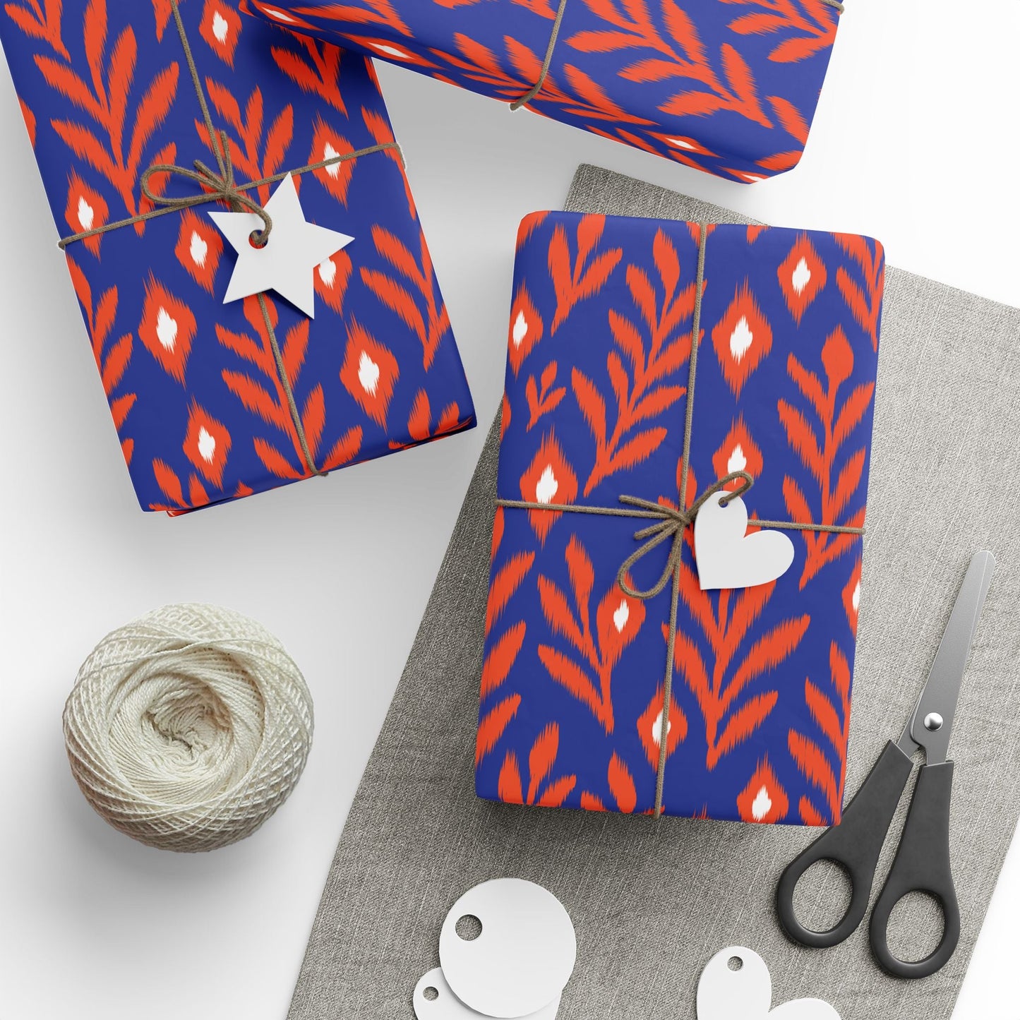 Gift Wrap | Bright Blue & Orange | Laurel