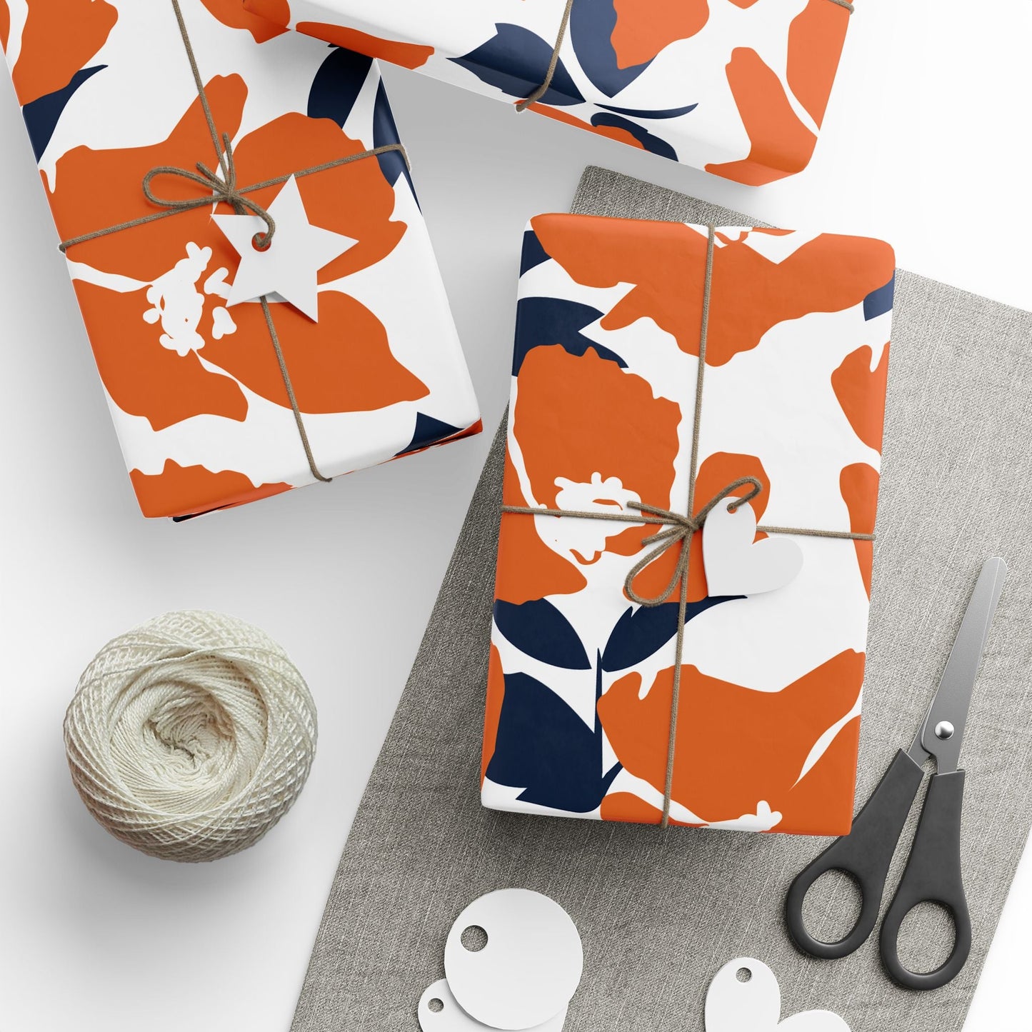 Gift Wrap | Orange & Blue | Poppy