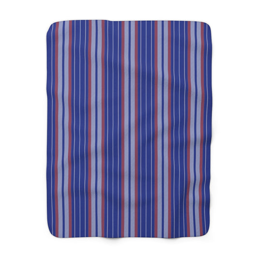 Sherpa Blanket | Bright Blue & Orange | Stripe