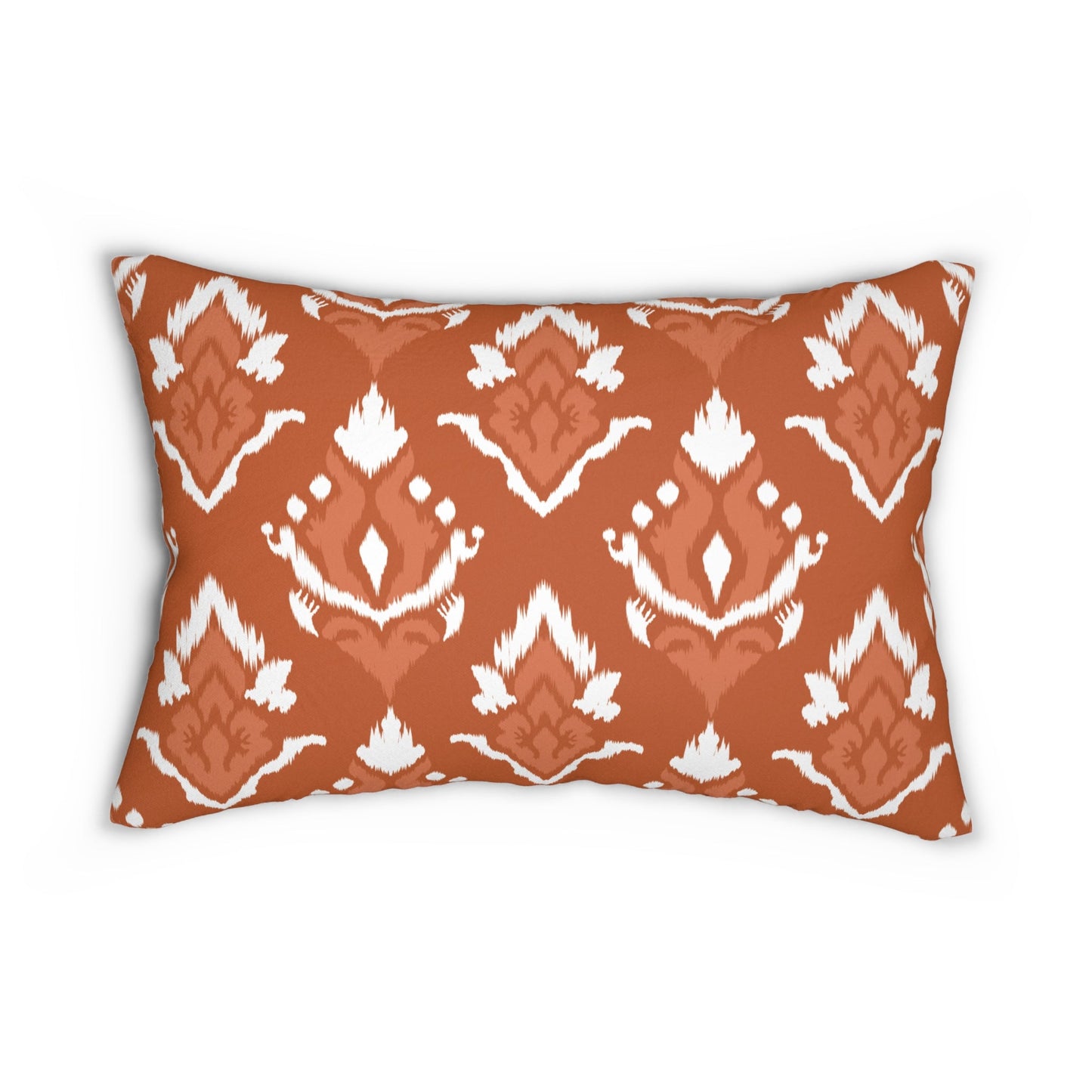 Pillow | Dark Orange & White | Ikat