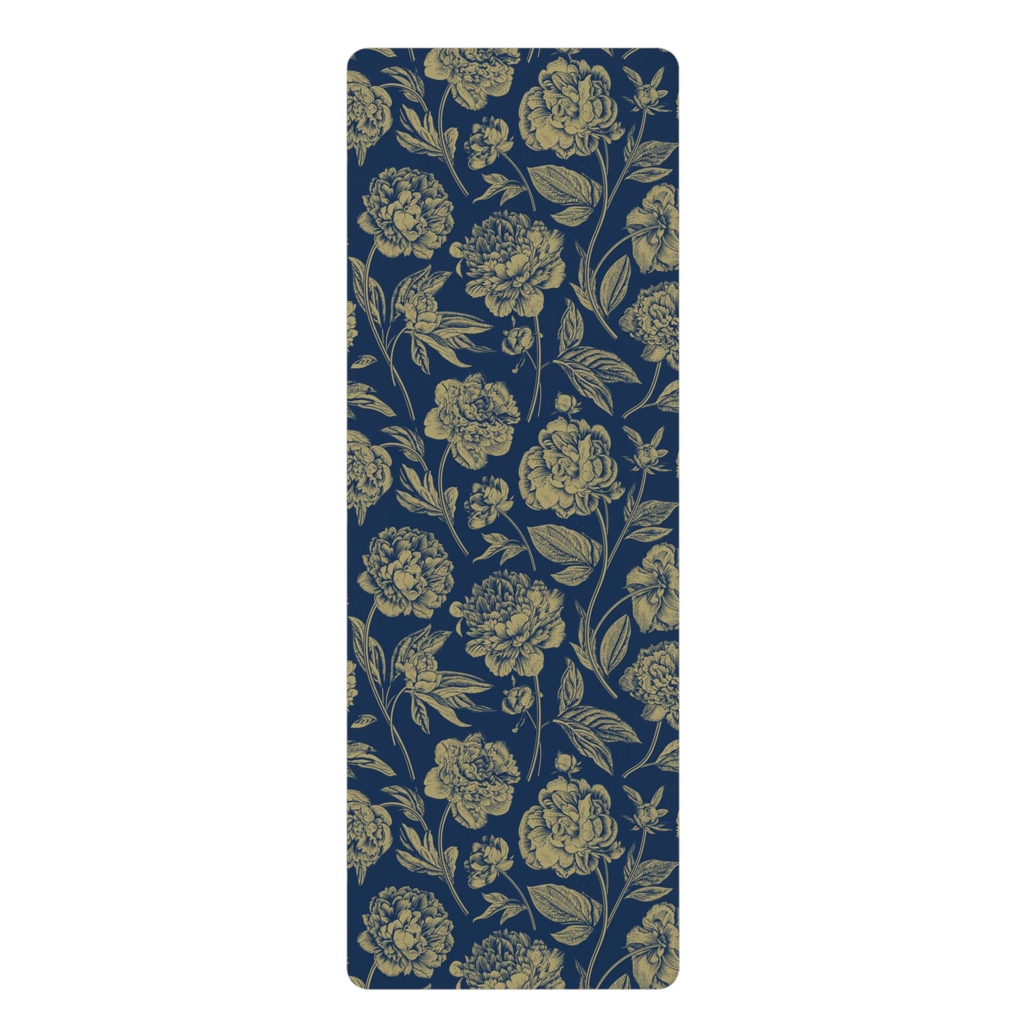 Yoga Mat | Blue & Gold | Peony
