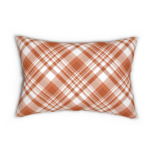 Pillow | Dark Orange & White | Tartan