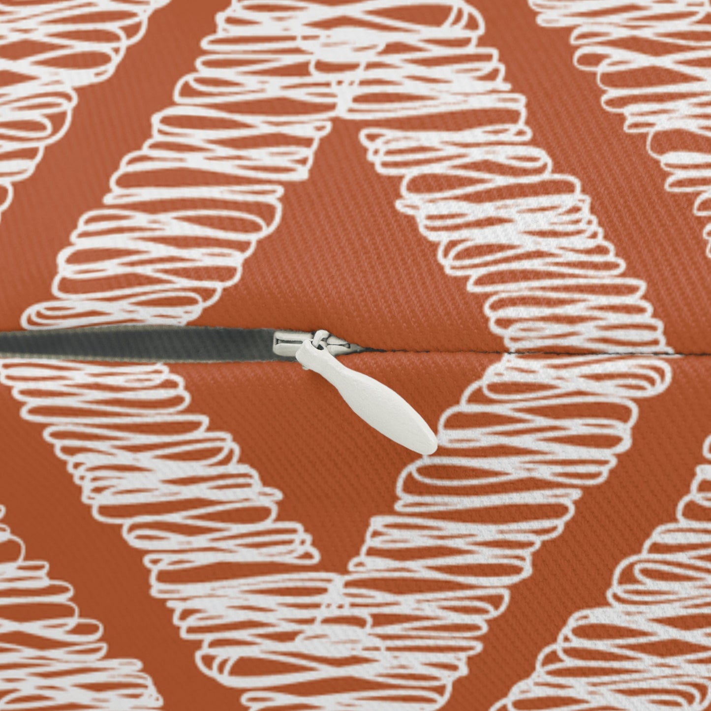 Pillow | Dark Orange & White | Ogee