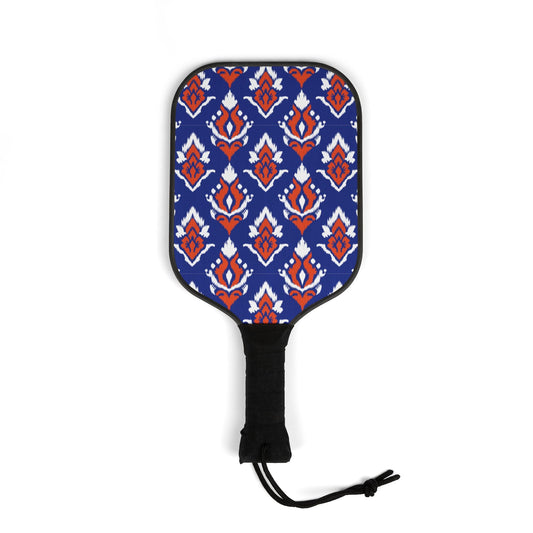 Pickleball Paddle Kit | Bright Blue & Orange | Ikat