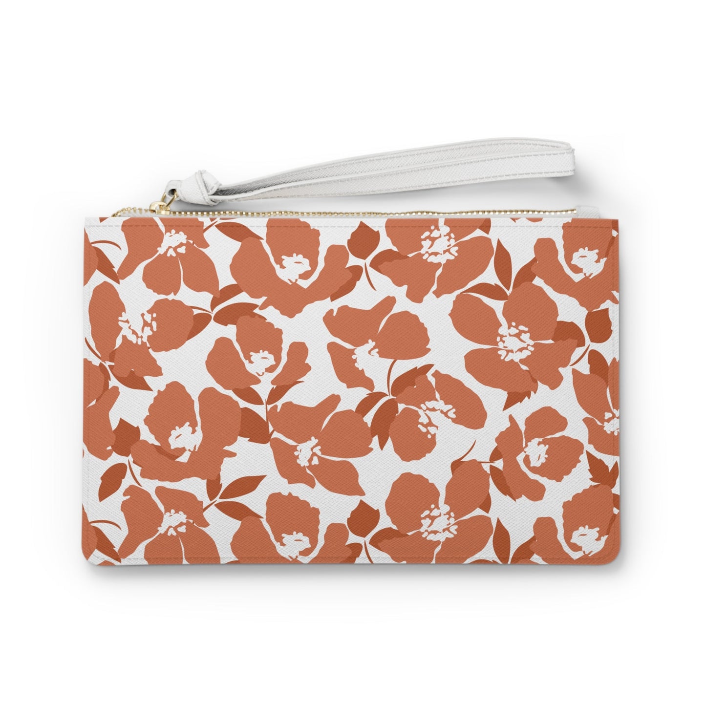 Clutch Bag | Dark Orange & White | Poppy