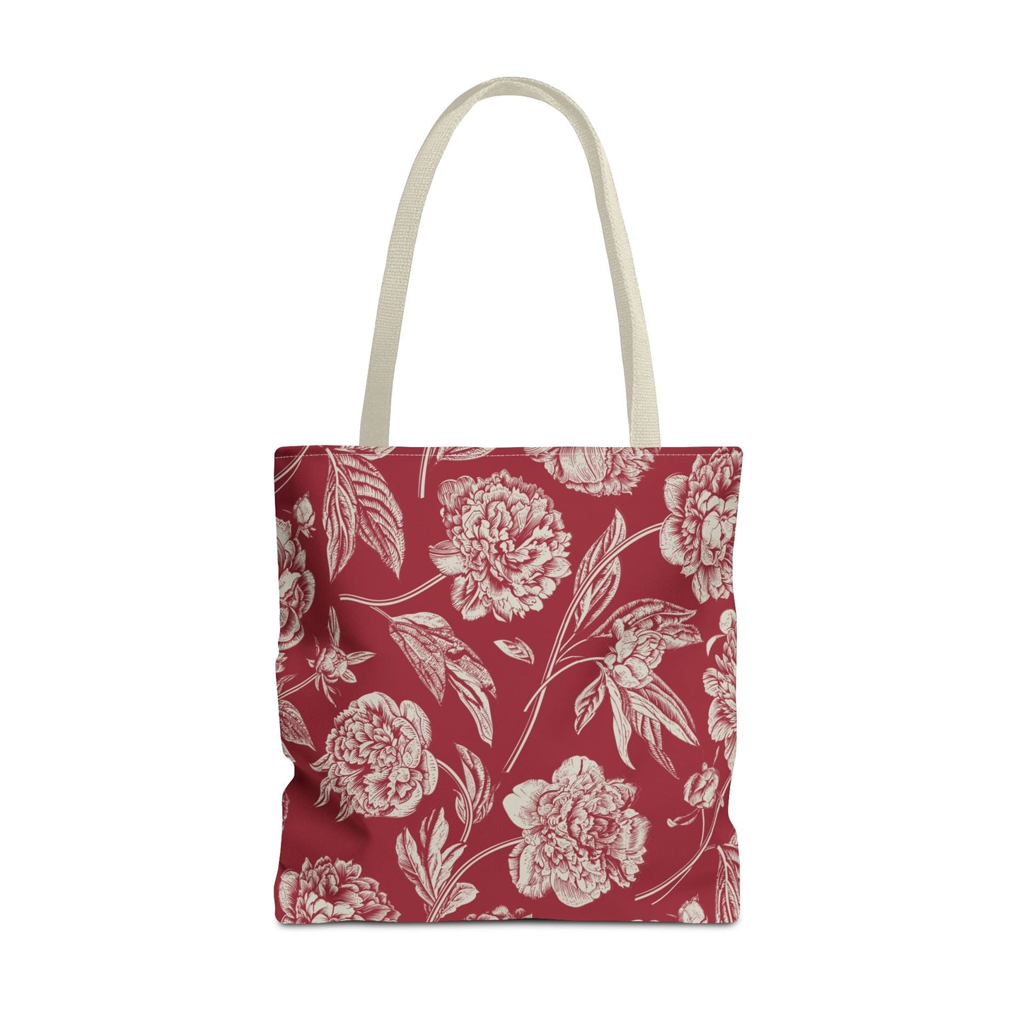 Tote Bag | Maroon & White | Peony