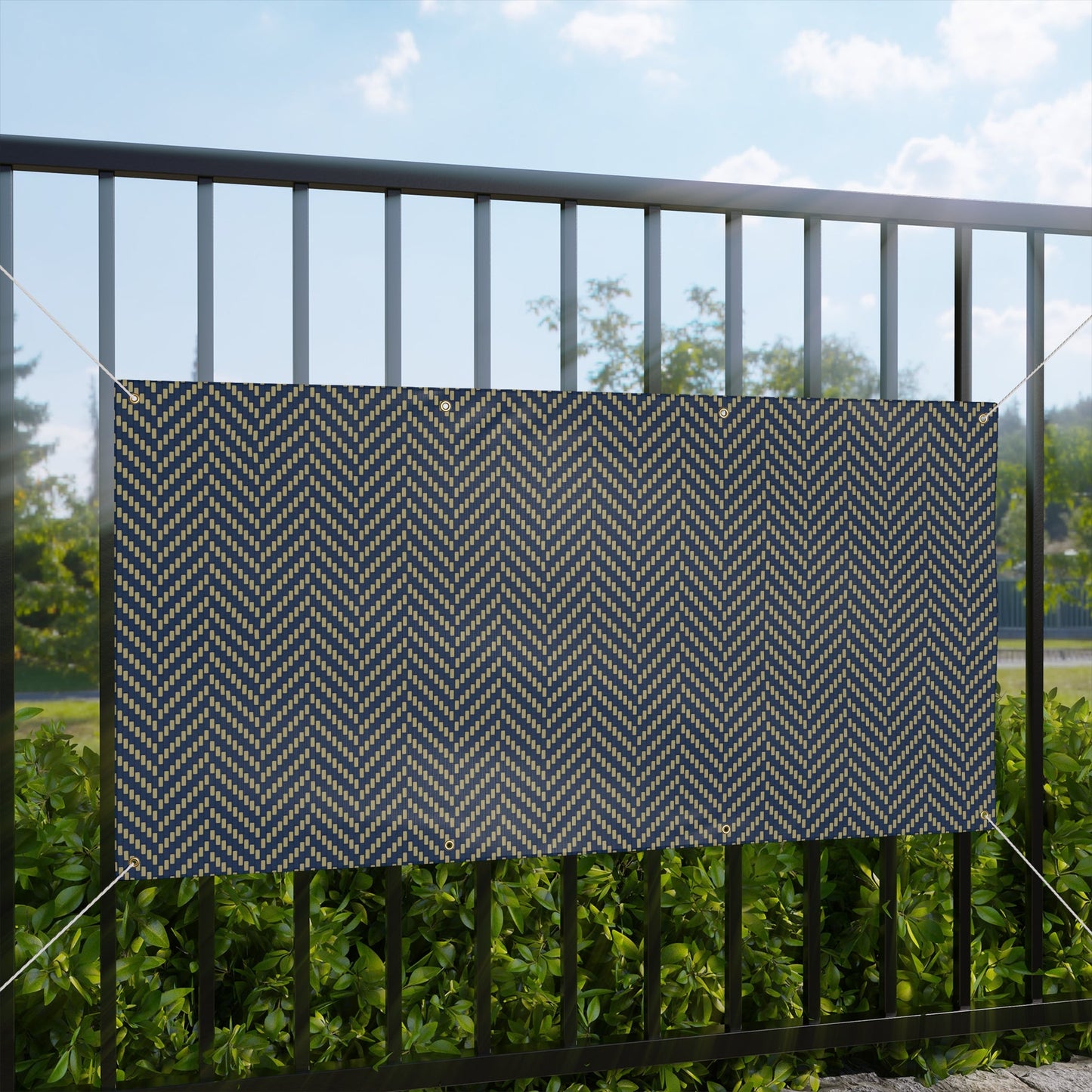 Banner | Gold & Blue | Herringbone