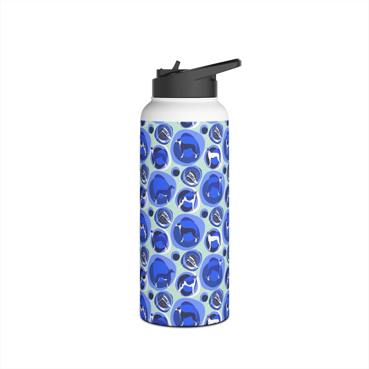 Insulated Water Bottle | Greyhounds | Teal Bubbles