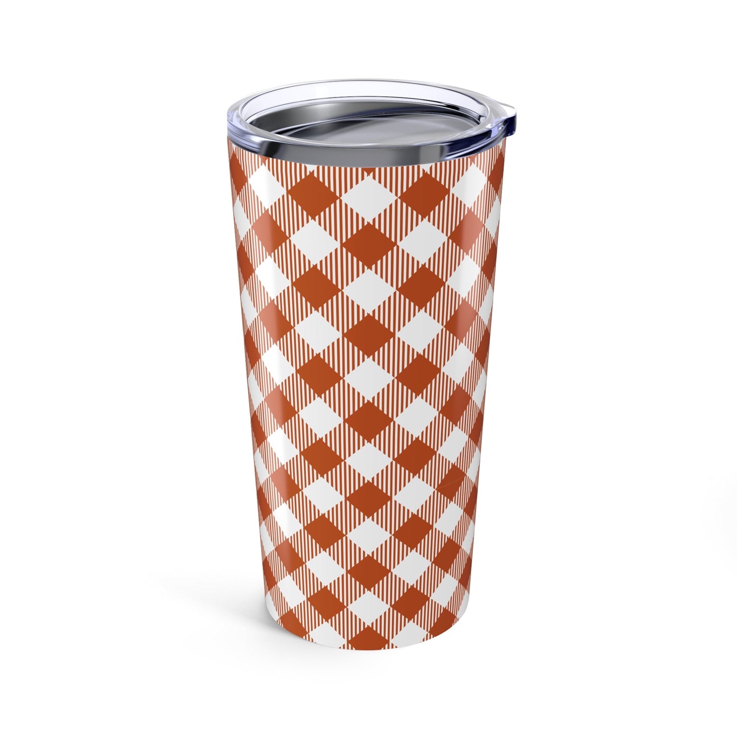 Tumbler | Dark Orange & White | Gingham