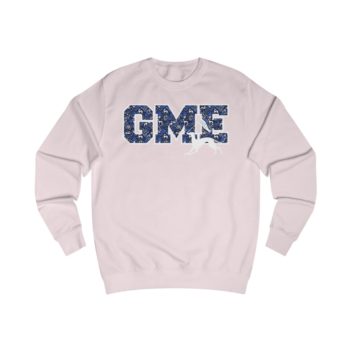 Adult Crewneck Sweatshirt | Greyhounds | Fern Quilt Blue