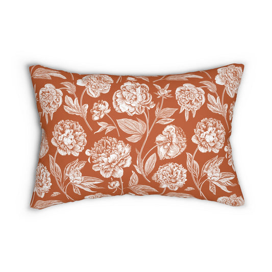 Pillow | Dark Orange & White | Peony