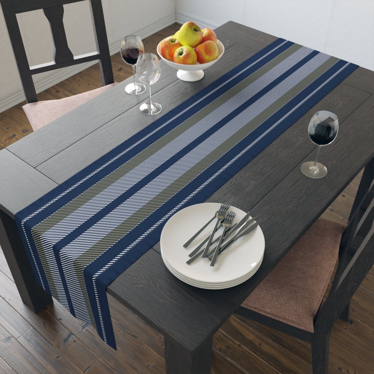 Table Runner | Blue & Gold | Stripe