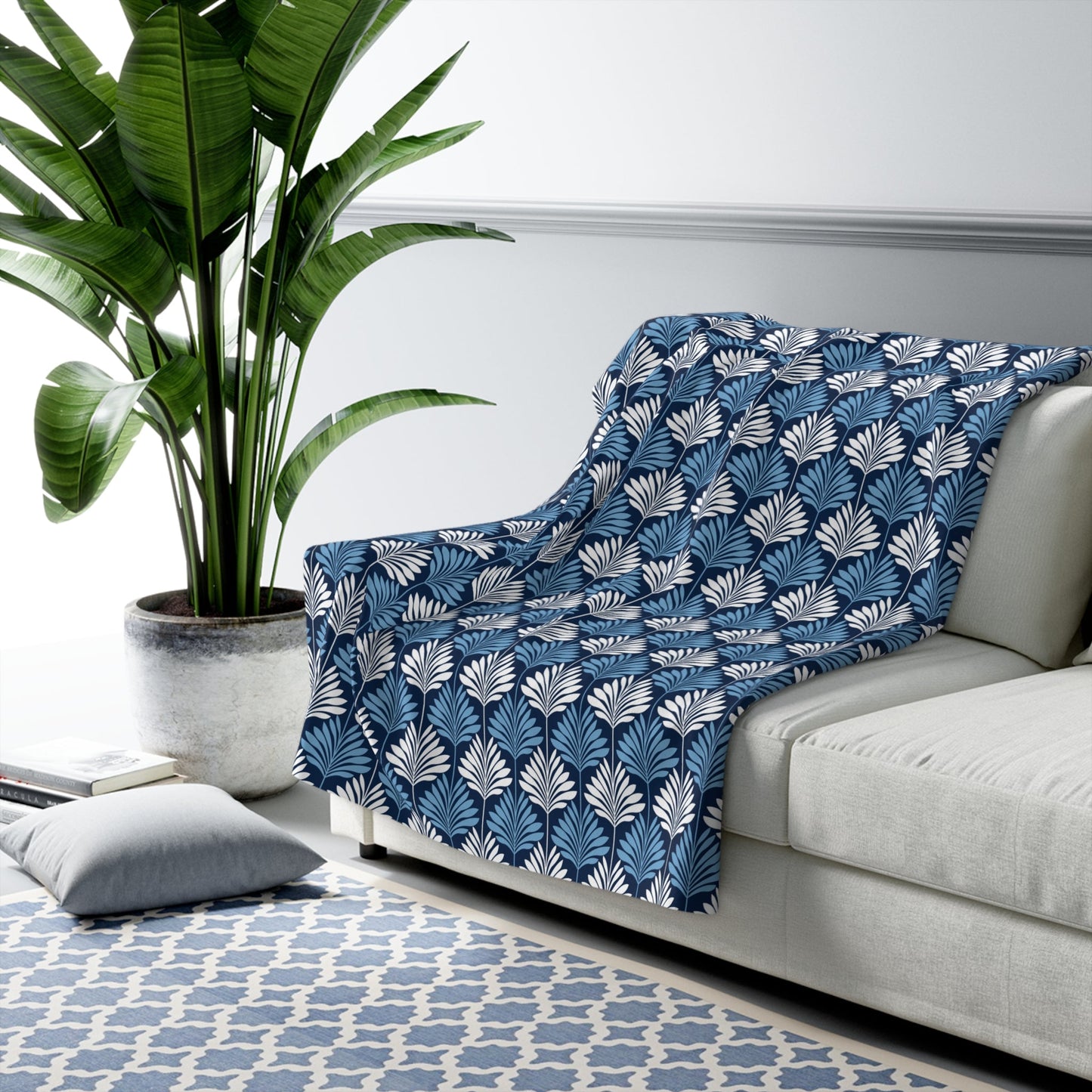 Sherpa Blanket | Light Blue & White | Deco