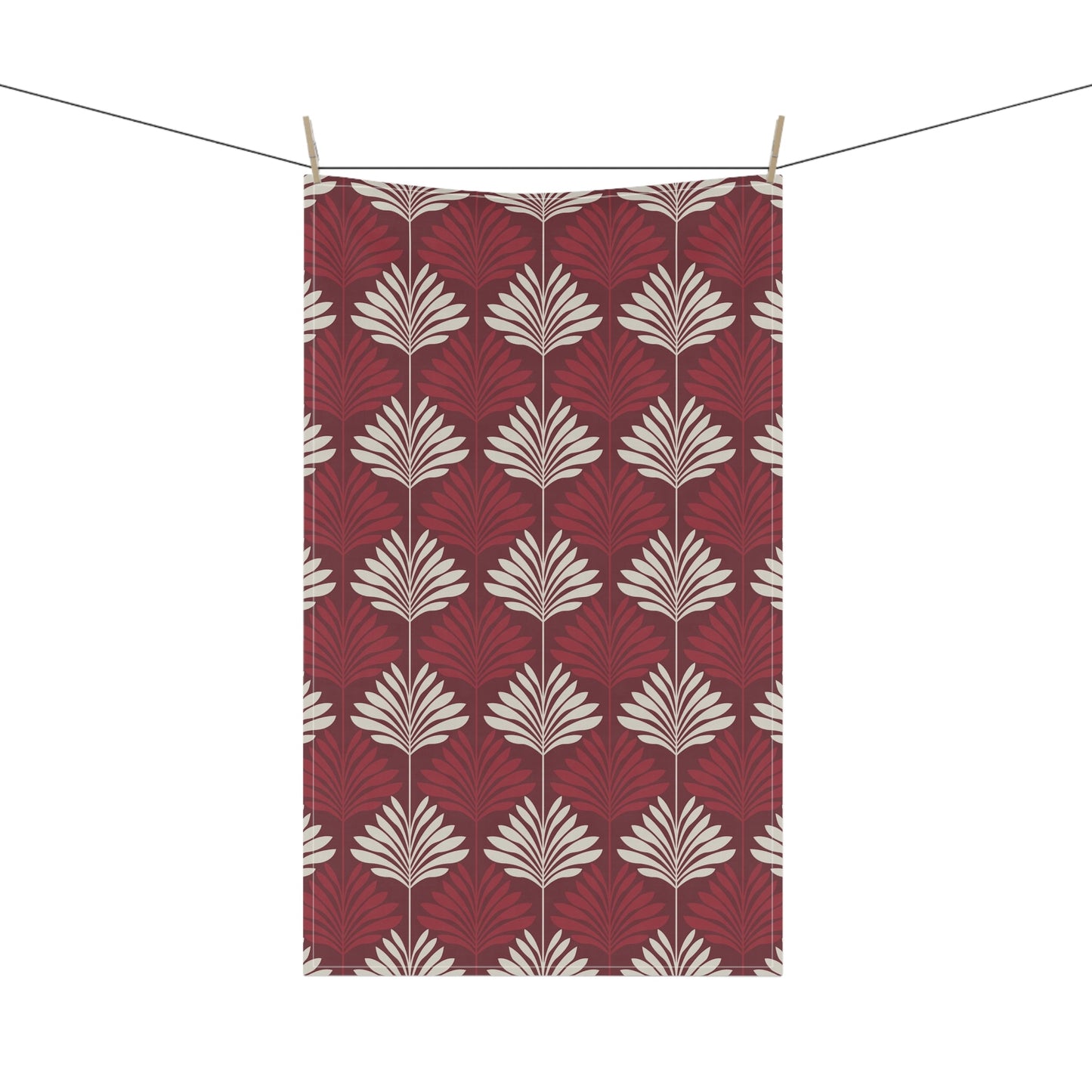 Tea Towel | Maroon & White | Deco