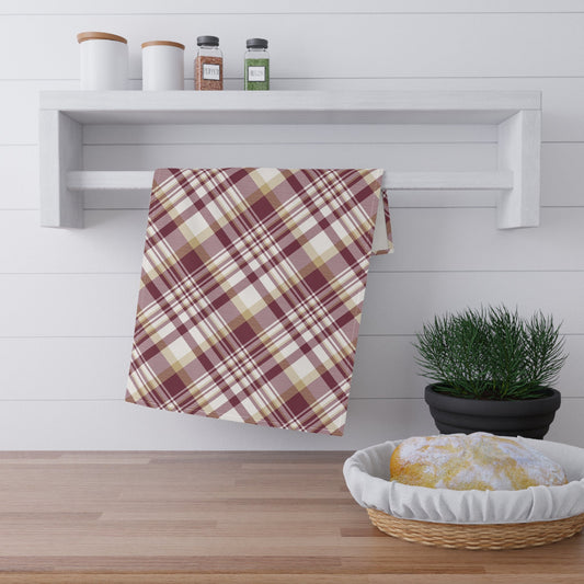 Tea Towels | Maroon & Gold | Tartan