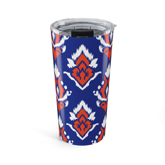 Tumbler | Bright Blue & Orange | Ikat