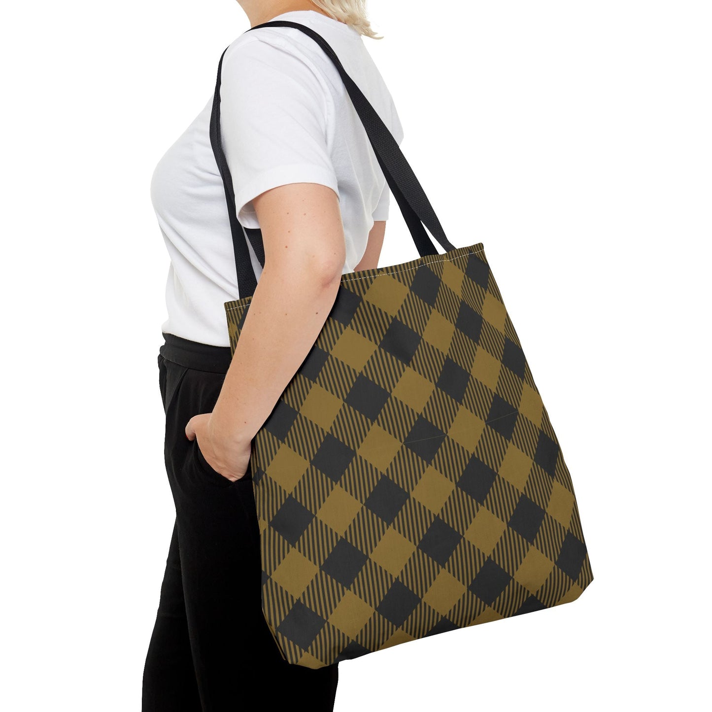 Tote Bag | Black & Gold | Gingham