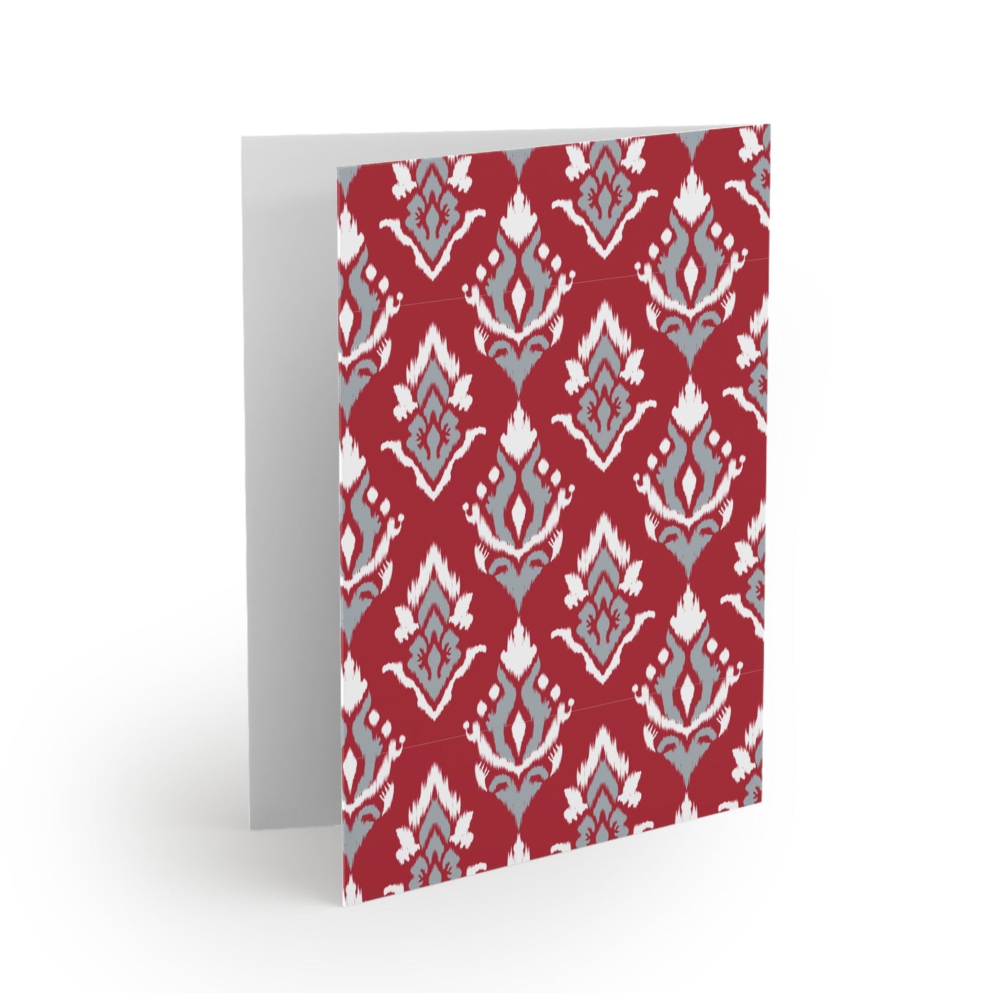 Notecards | Red & Gray | Ikat