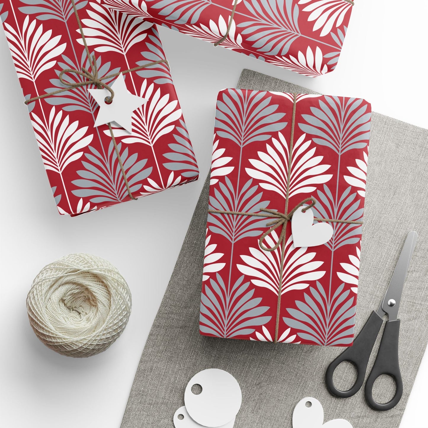 Gift Wrap | Red & Gray | Deco