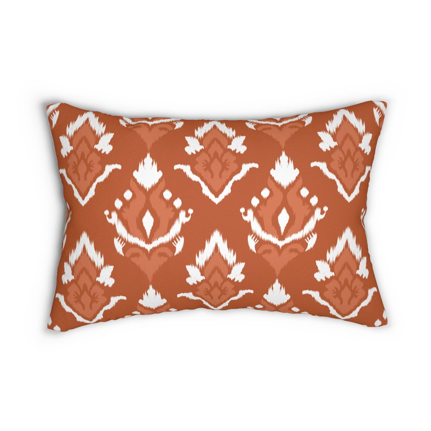 Pillow | Dark Orange & White | Ikat