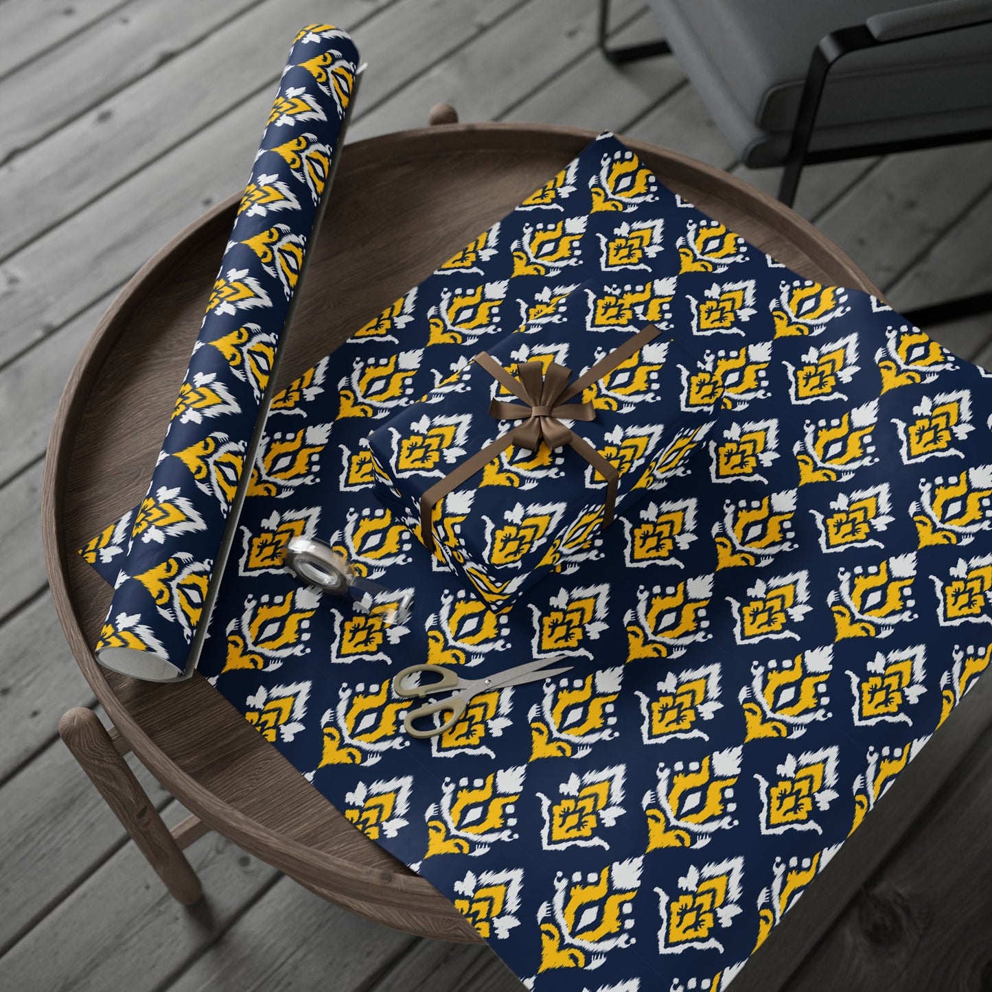 Gift Wrap | Yellow & Blue | Ikat