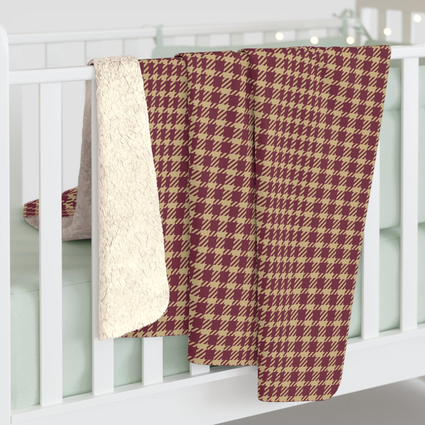 Sherpa Blanket | Maroon & Gold | Tweed