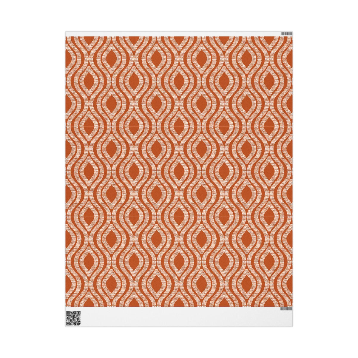 Gift Wrap | Dark Orange & White | Ogee