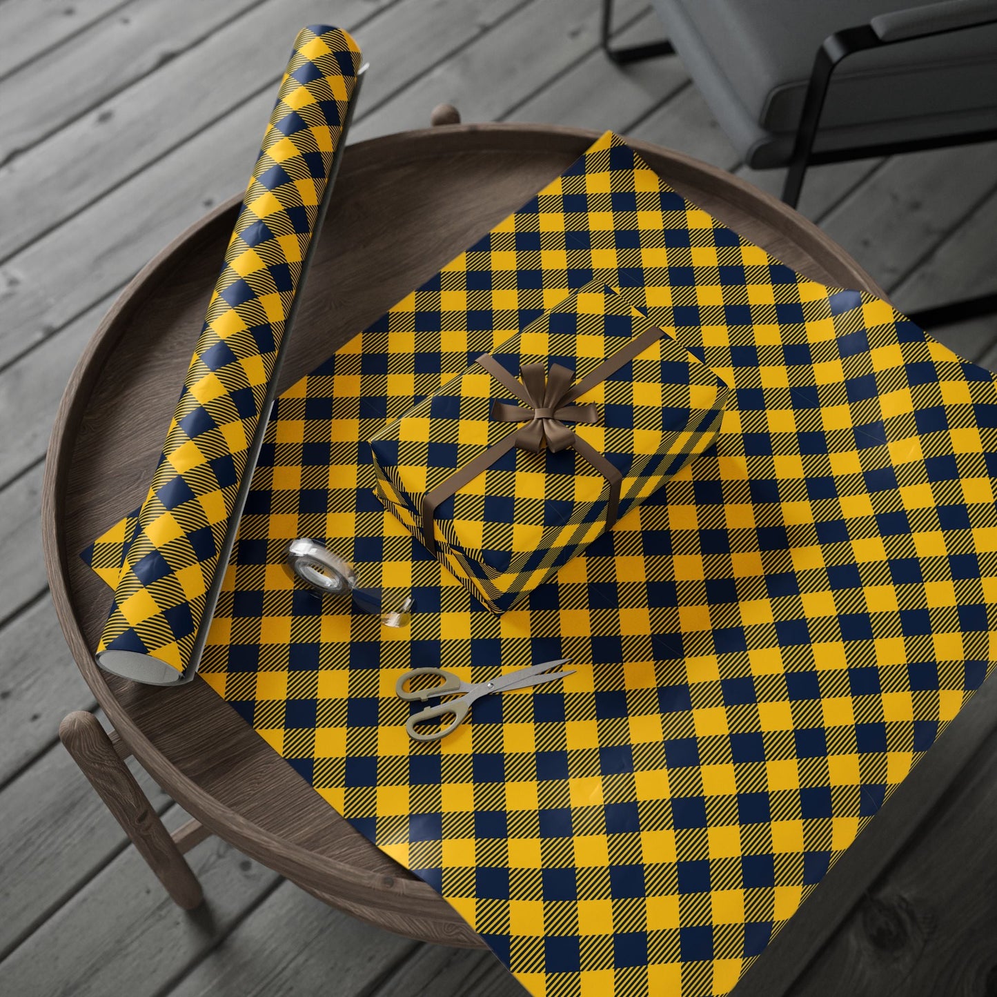 Gift Wrap | Yellow & Blue | Gingham