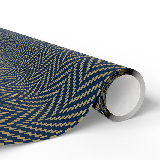 Gift Wrap | Blue & Gold | Herringbone