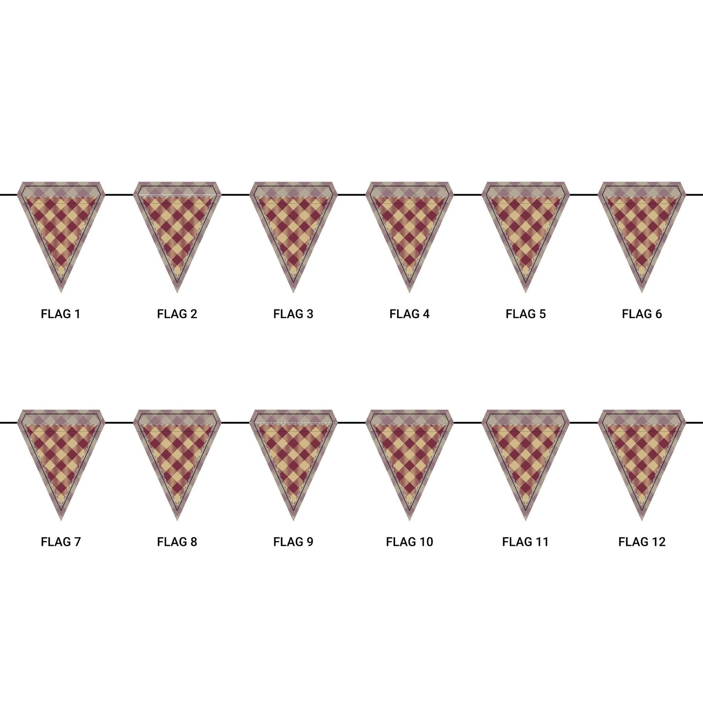 Flag Garland | Maroon & Gold | Gingham