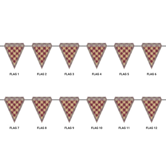 Flag Garland | Maroon & Gold | Gingham