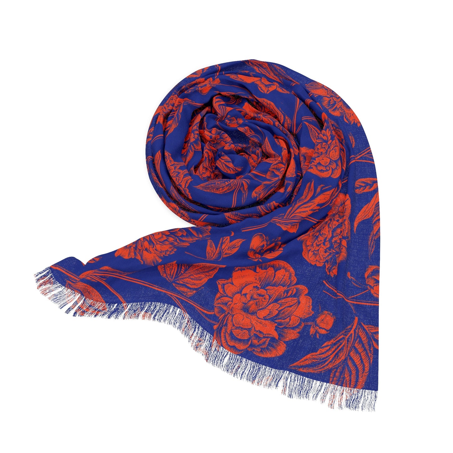 Scarf | Bright Blue & Orange | Peony