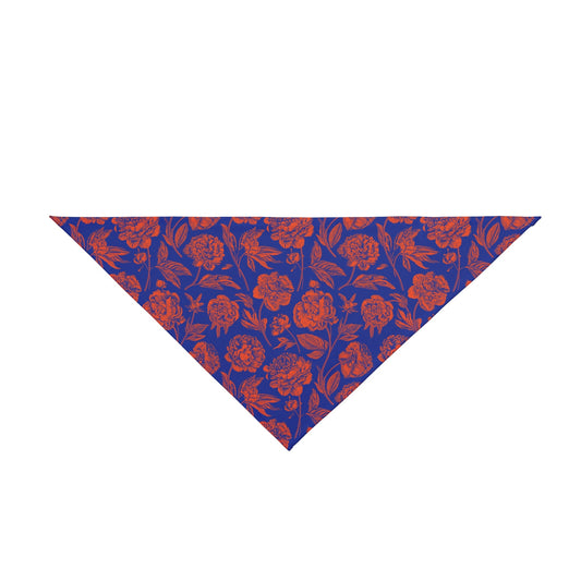 Pet Bandana | Bright Blue & Orange | Peony