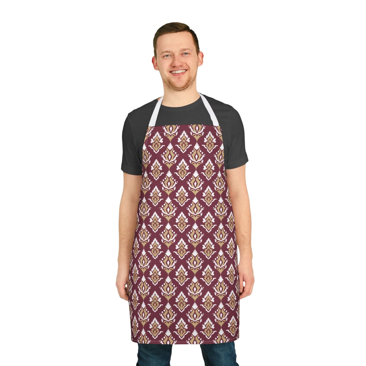 Apron | Maroon & Gold | Ikat